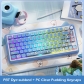 Pochacco 104+18 Clear PC+PBT Dye-subbed Pudding Jelly Keycaps Set MSA Profile Mechanical Keyboard